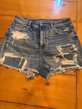 American Eagle Outfitters Distressed Blue Denim Cutoff Shorts